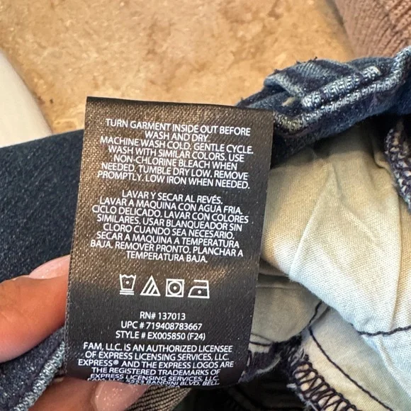 Express Dark Blue Straight Leg Jeans - Picture 5 of 5